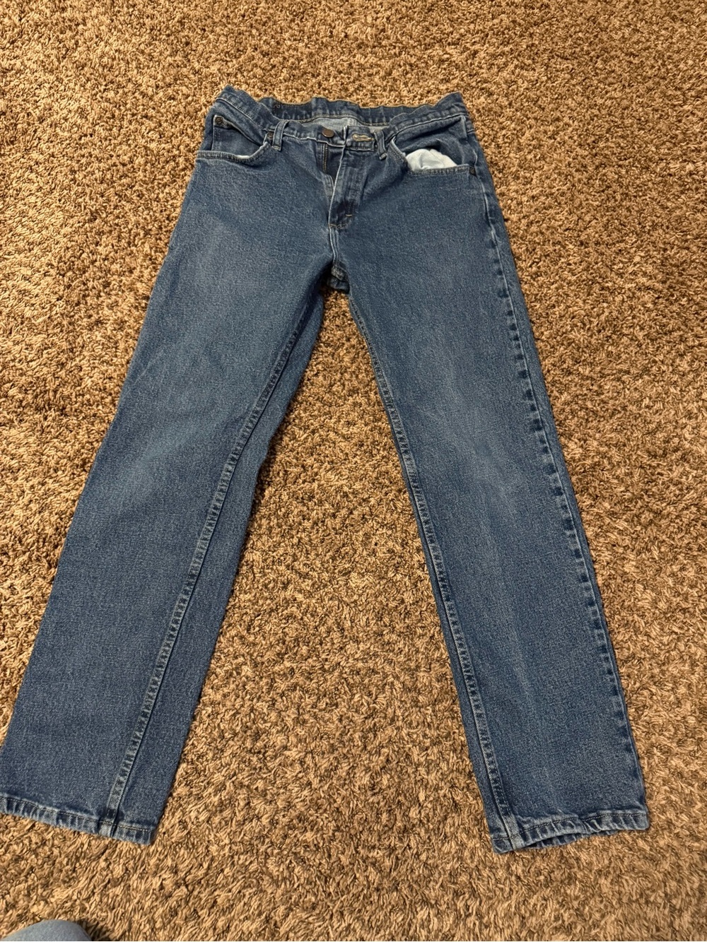 Wrangler Men's Dark Blue Straight Jeans